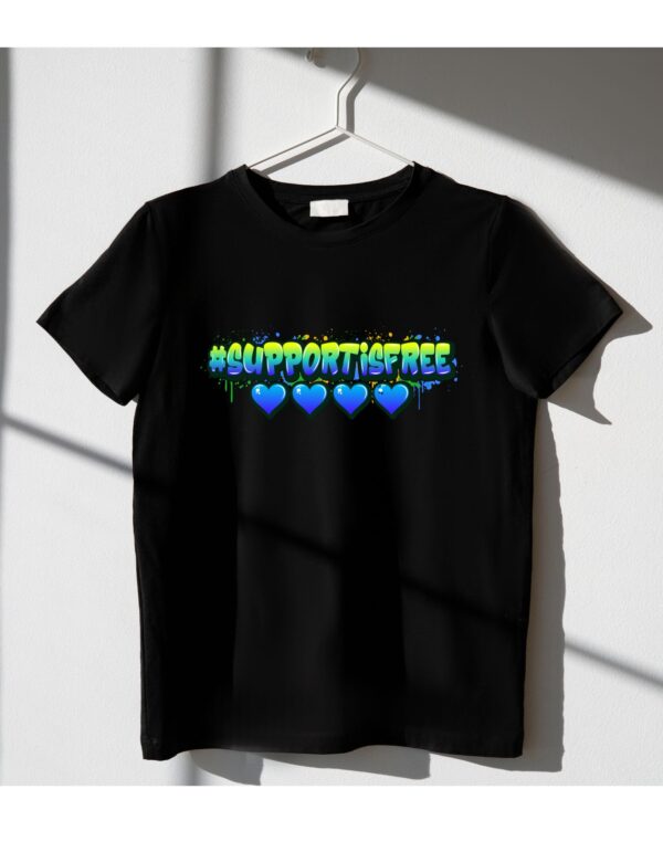 Limited Edition #Supportisfree💙💙💙💙💙 Graffiti Logo T-Shirt - Image 3