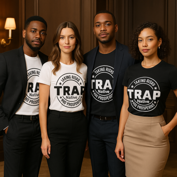 Trap Native  – “Taking Risks And Prospering” T-Shirt - Image 4