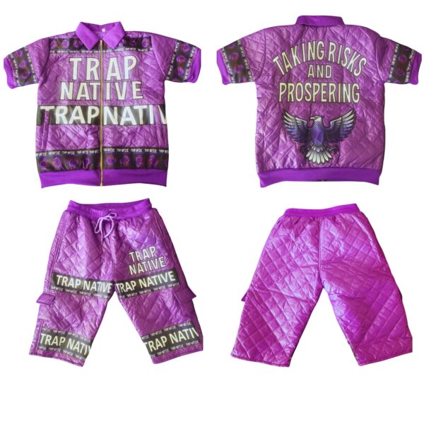 Royalty Legacy Edition – Quilted Faux Leather Jacket & Shorts - Image 7
